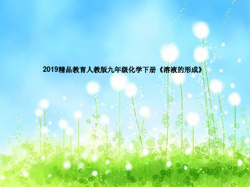 2019精品教育人教版九年级化学下册《溶液的形成》