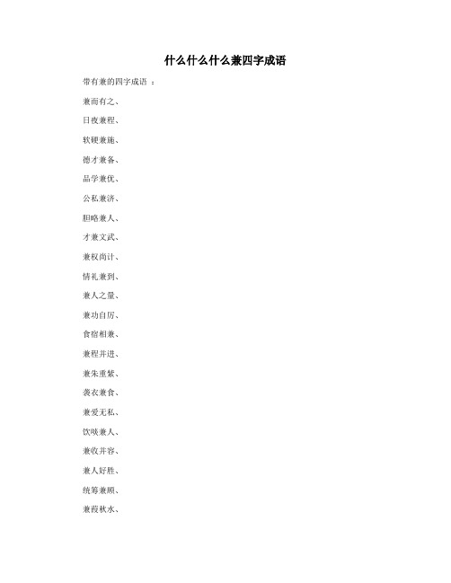 什么什么什么兼四字成语