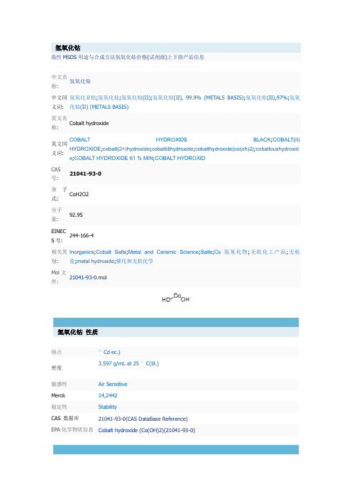 氢氧化钴MSDS