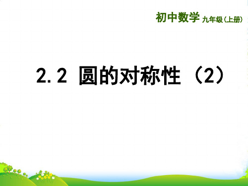 苏科版九年级数学上册课件:2.2 圆的对称性 (2)