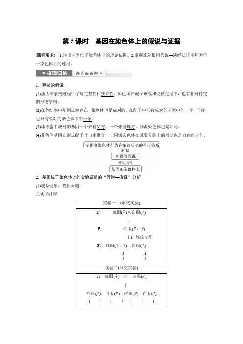 2023年高考生物一轮复习(新人教新高考) 第5单元 第5课时 基因在染色体上的假说与证据