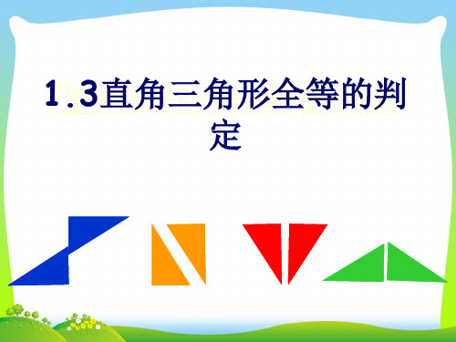 2021年湘教版八年级数学下册第一章《直角三角形全等的判定》优质公开课课件