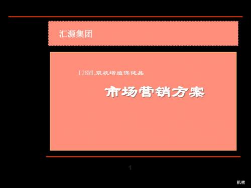 汇源集团新产品营销全案 146页PPT文档