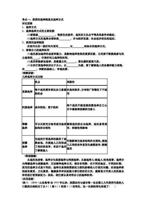 高一政治必修二第一单元第二课知识点总结