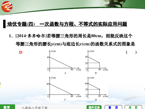 培优专题(四) 一次函数与方程、不等式的实际应用问题