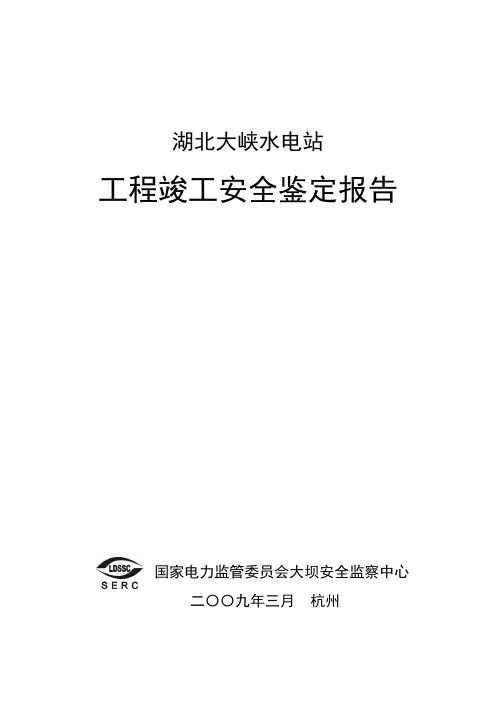 大峡水电站竣工安全鉴定报告(4[1].2)