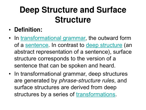 Deep Structure and Surface Structure