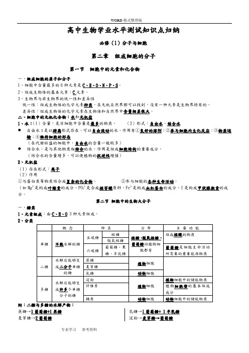 高中生物必修一二三重点知识总结