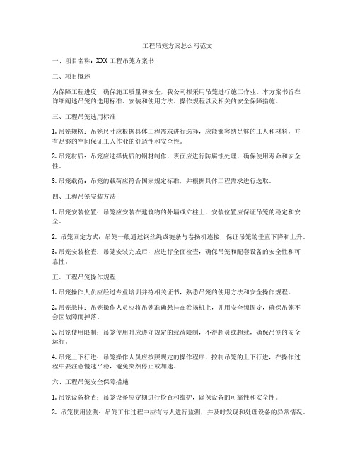 工程吊笼方案怎么写范文