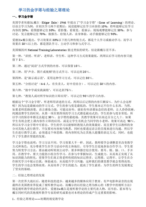 学习的金字塔与经验之塔理论