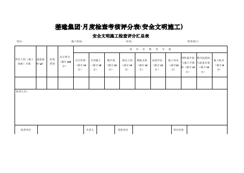 安全文明施工检查评分表