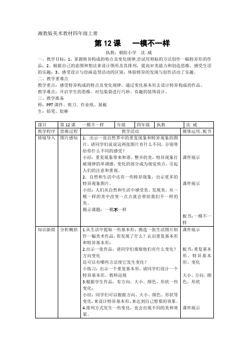 一模不一样教案(修改)