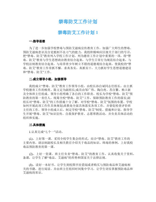 禁毒防艾工作计划