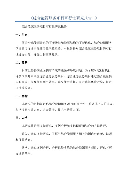 《综合能源服务项目可行性研究报告1》