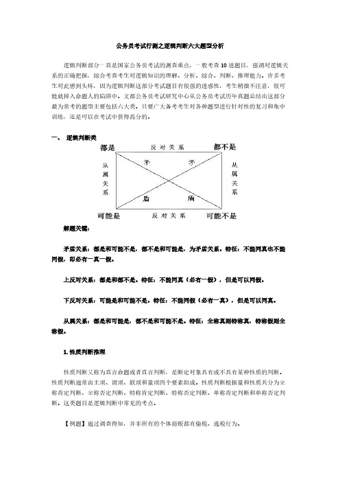 公务员考试行测之逻辑判断六大题型分析-推荐下载