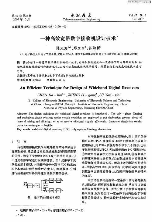 一种高效宽带数字接收机设计技术