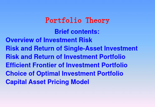 财务管理 投资组合理论(Portfolio Theory)