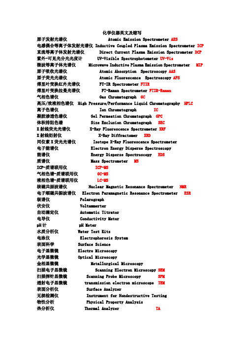 化学仪器英文及缩写f