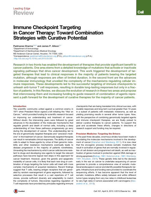 Immune Checkpoint Targeting in Cancer Therapy