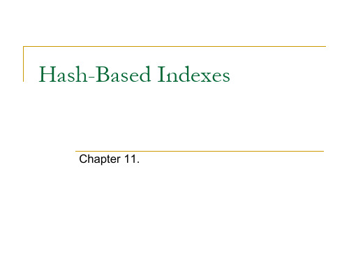 数据库系统课件 Lecture13.Hash-Based-Indexes