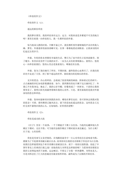 牵挂的作文(共20篇)