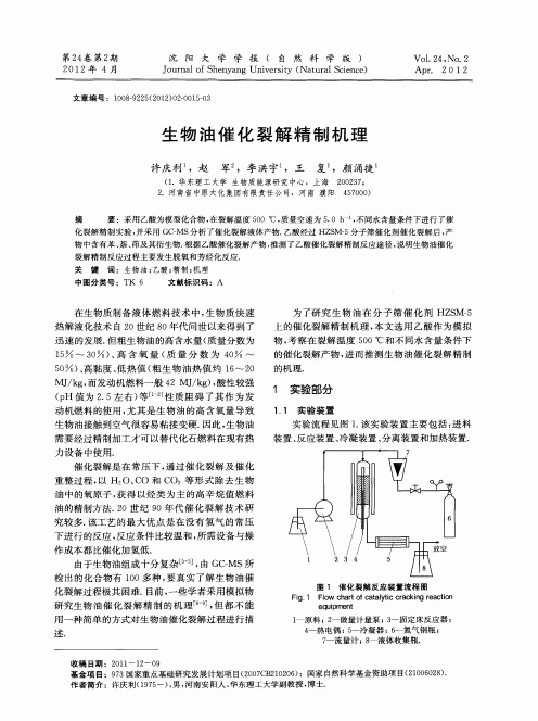 生物油催化裂解精制机理