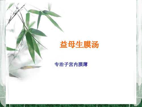 医学课件益母生膜汤使用方法