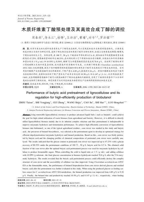 木质纤维素丁酸预处理及其高效合成丁醇的调控