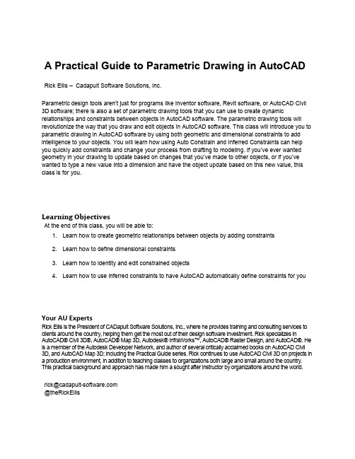 AutoCAD参数化绘图指南说明书