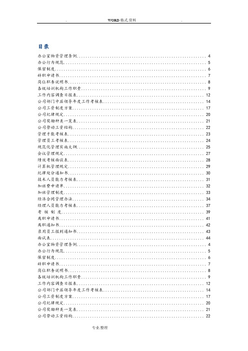 办公室常用100个模板_