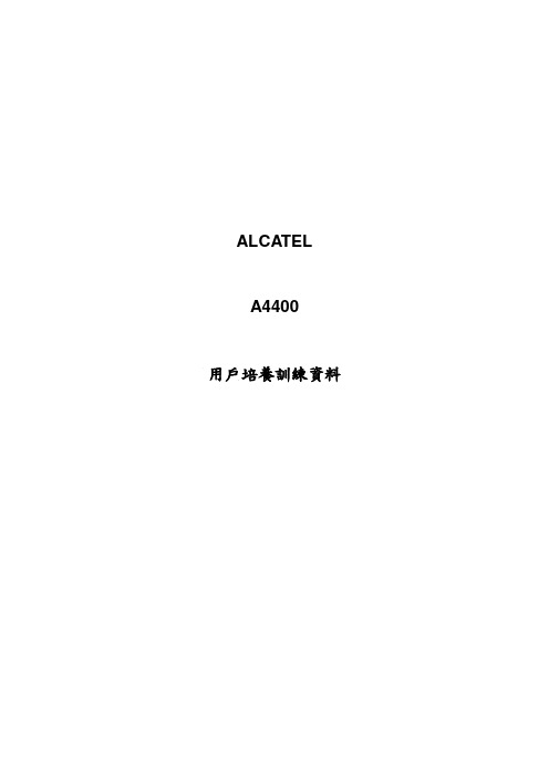 Alcatel OXE 4400基本安装手册