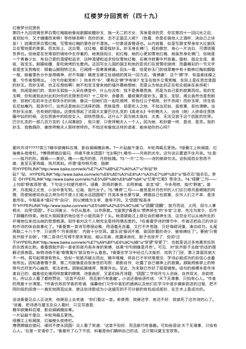 红楼梦分回赏析（四十九）