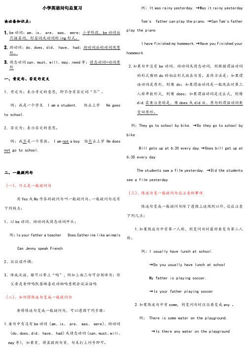 小升初英语陈述句、一般疑问句、特殊疑问句及练习