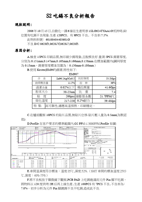 工艺不良分析改善报告