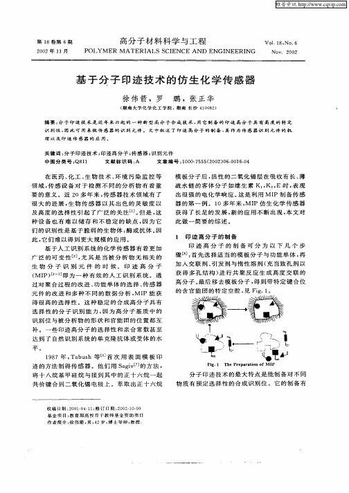 基于分子印迹技术的仿生化学传感器