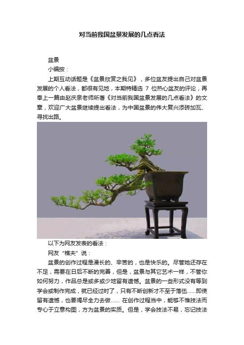 对当前我国盆景发展的几点看法