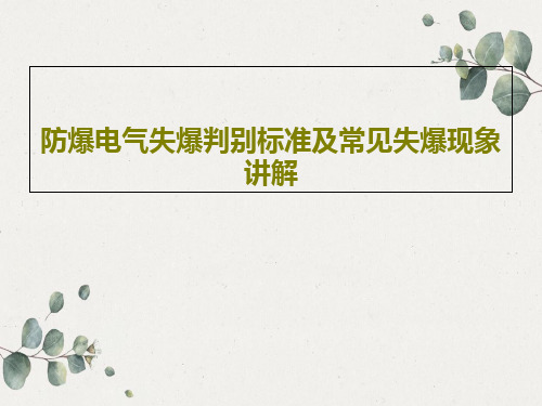 防爆电气失爆判别标准及常见失爆现象讲解共65页