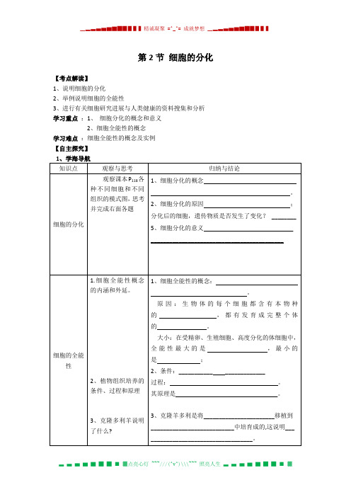 细胞的分化