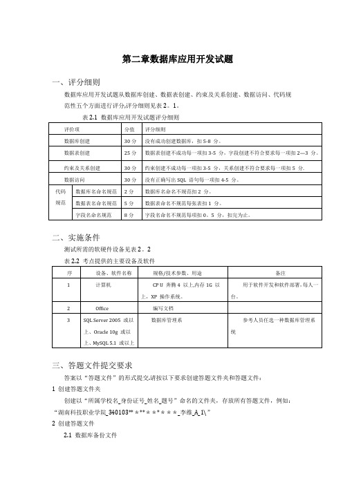 SQL期末考试题目