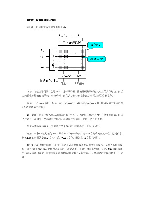 RAM的一般结构和读写过程