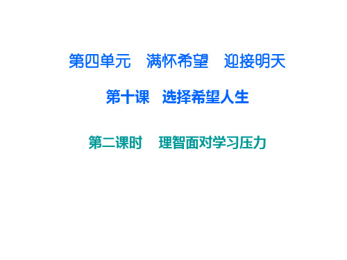 人教版九年级政治上册课件-第四单元 第十课 第二课时 理智面对学习压力 (共11张PPT)