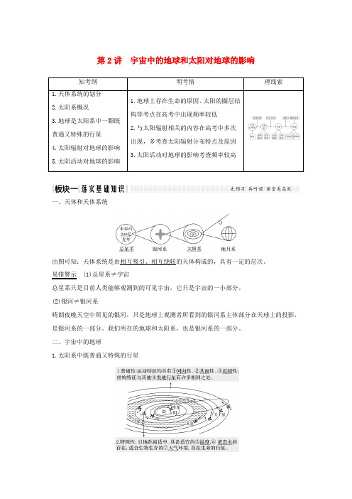 (江苏专用)高考地理一轮复习 第一部分 自然地理 第一单元 从宇宙看地球 第2讲 宇宙中的地球和太阳