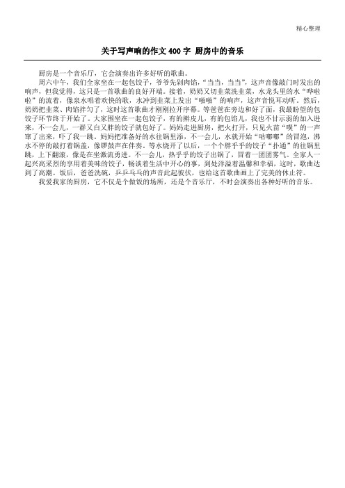 关于写声响的作文400字 厨房中的音乐