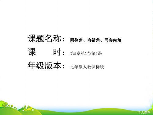 人教版七年级数学下册第五章《5.1.3同位角、内错角、同旁内角》公开课课件