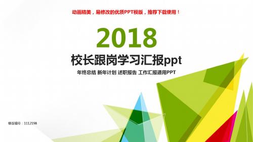 【优秀文档】2018-2019年校长跟岗学习汇报ppt【精选ppt】