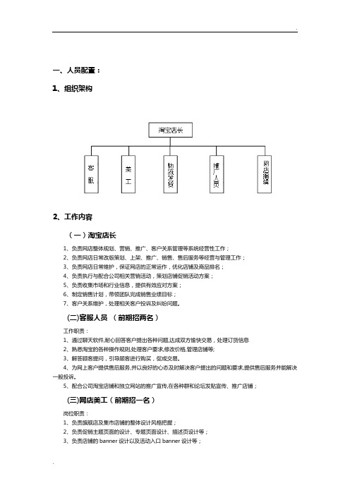 淘宝天猫旗舰店运营方案干活