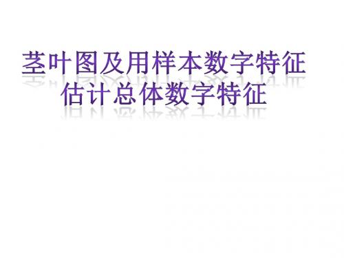 人教版高一数学必修3第二章统计2.2茎叶图及用样本数据特征估计总体数字特征 课件(共21张PPT)