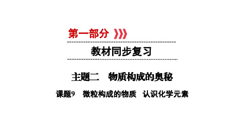 2018中考化学人教版中考新突破化学专题复习课件-课题9微粒构成的物质 认识化学元素 (共27张PPT)