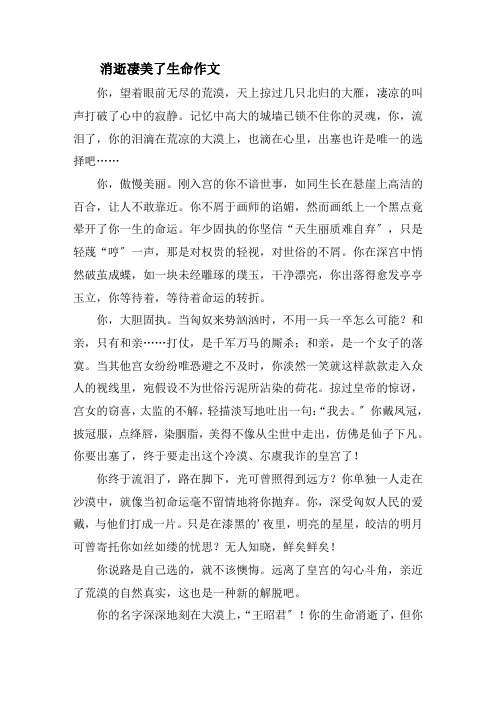 消逝凄美了生命作文精选