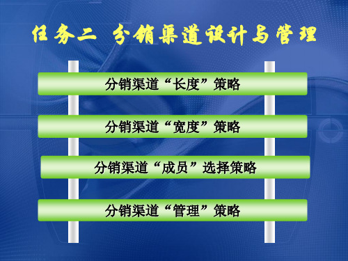 市场营销理论与实务任务2 分销渠道设计与管理